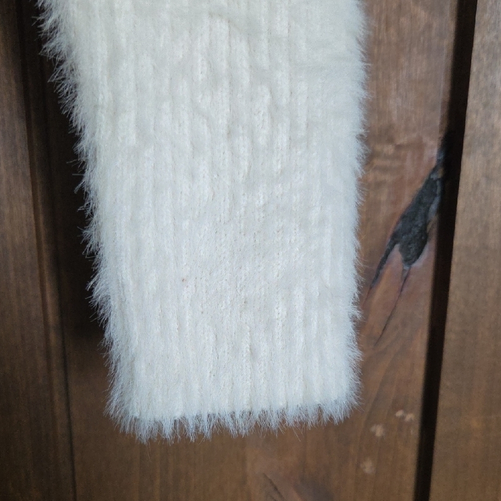 Truth Cream V-Neck Button-Up Fuzzy Cardigan - Picture 3 of 10
